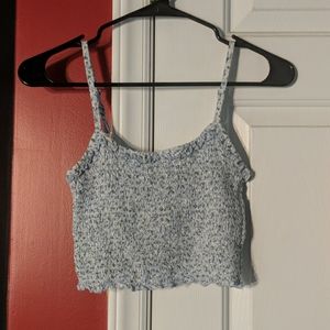 Wild Fable Ribbed Light Blue Crop Top